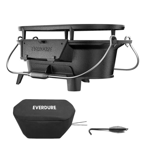 Everdure Oval Cast Iron Grill & Cover – Outdoor, Portable Charcoal Grill and Tabletop Cast Iron Skillet - 100% Cast Iron, Enameled, Durable, Small Charcoal Grill, Camping Stove,... Everdure Oval Cast Iron Grill & Cover – Outdoor, Portable Charcoal Grill and Tabletop Cast Iron Skillet - 100% Cast Iron, Enameled, Durable, Small Charcoal Grill, Camping Stove,...