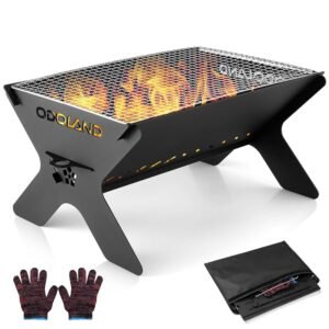 Odoland Camping Campfire Grill, Portable Folding Charcoal Grills, Backpacking BBQ Grill, Heavy Duty Firepit Grill with Carry Bag for Outdoor Cooking, Bonfire, Patio, Backyard Odoland Camping Campfire Grill, Portable Folding Charcoal Grills, Backpacking BBQ Grill, Heavy Duty Firepit Grill with Carry Bag for Outdoor Cooking, Bonfire, Patio, Backyard