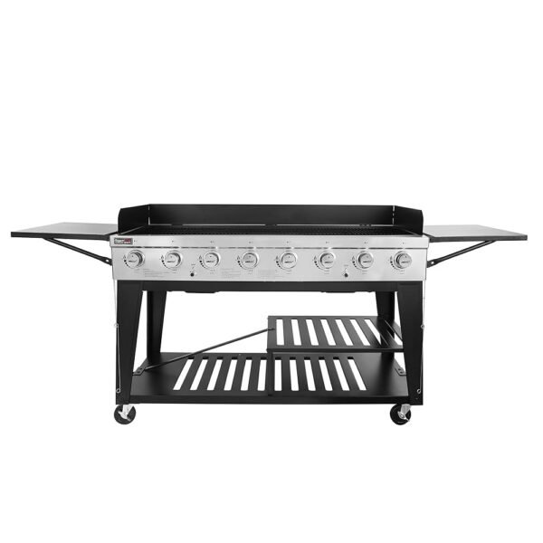 Royal Gourmet 8-Burner Gas Grill, 104,000 BTU Liquid Propane Grill, Independently Controlled Dual Systems, Outdoor Party or Backyard BBQ, Black Royal Gourmet 8-Burner Gas Grill, 104,000 BTU Liquid Propane Grill, Independently Controlled Dual Systems, Outdoor Party or Backyard BBQ, Black